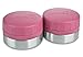LunchBots Rounds Leak Proof 4 oz. Stainless Snack Container Jar, Set of 2, Pink Lid