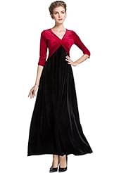 Polyester/Spandex/Velvet Wrap Mother-of-the-Bride Dress 