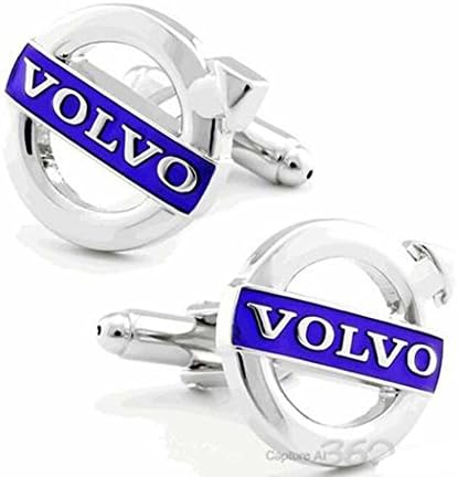 Triumph® Volvo Mens Silver White Steel Wedding Formal Business Cufflinks Gift Present (v40 s70 v70 s90 v90 c30 c70 s40 v40 v50 s60 s80 s90 c70 v70 xc50 xc60 xc70 xc90)