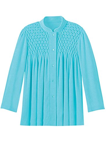 AmeriMark Women's Smocked Terry Bed Jacket
