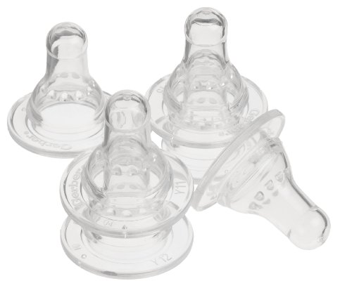 Gerber First Essential Silicone BPA Free Nipples, Medium Flow, 6 Pack