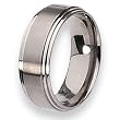 Ridged Edge Brushed & Polished Titanium Ring (8.0 mm) - Sizes 6-13