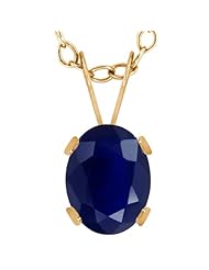 1.79 Ct Oval Blue Sapphire 14K Yellow Gold Pendant