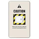 スイッチプレート カバー おもしろ CAUTION 1つ穴