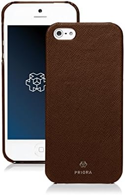Priora Design Premium Saffiano Leather Mocha Brown iPhone 5 5S Case