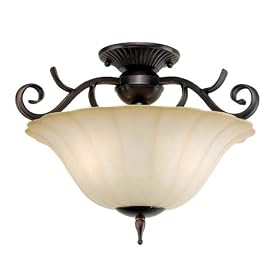 World Imports Lighting 3672-32 Chelton 2-Light Semi-Flush Mount Fixture, Aged Iron by World Imports