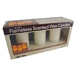 Set of 3 Flameless Scented Wax Candles (Vanilla)