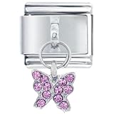 July Butterfly Animals Italian Charms Bracelet Link