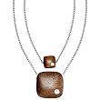 CZ & Wood Sterling Silver Necklace