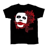 TS195 The Dark Knight Joker Painted Heath Ledger T-Shirt by 2BhipBuckles