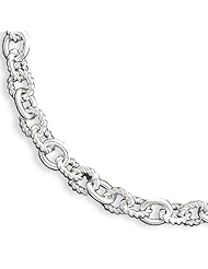 9mm, Sterling Silver, Fancy Cable Necklace, 18 inch