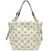 Coach Coho Peyton Op Art Signature Canvas Tote Handbag 14573 M Flax/Bone White