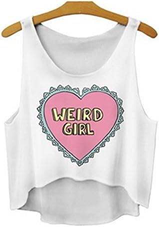 Women 3D Cute Emoji Crop Tops Shirts Top Tank Sleeveless Weird Girl