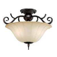 World Imports Lighting 3672-32 Chelton 2-Light Semi-Flush Mount Fixture, Aged Iron