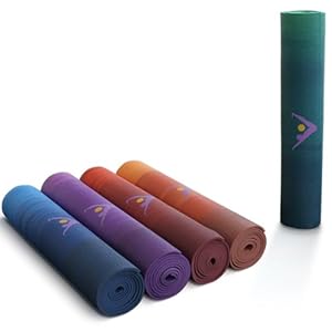 Aurorae Northern Lights Yoga Mat - Ultra Thick, Extra Long with Golden Sun Focal Icon, Natural Solar Colors, Eco Safe, Free from Phthalates and Latex