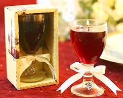 Set of 12 Petite Merlot Wine Glass Candles