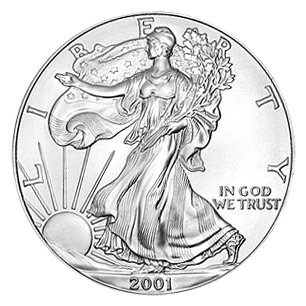 2001 American Silver Eagle Dollar - 1 oz. .999 Pure Silver - Choice Brilliant Uncirculated