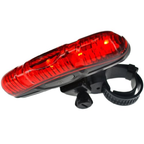 ieGeek Waterproof Bike Bicycle Rear Safety Flashing Light with 5 LEDs 3 Modes Color Red