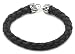 Sterling Silver Braided Leather Fiero Collection Bracelet by Catherine M. Zadeh, 8.5