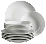 Domestic 920498 Barca Porzellan Tafelservice 12-teilig mit je 6 Teller tief und flach