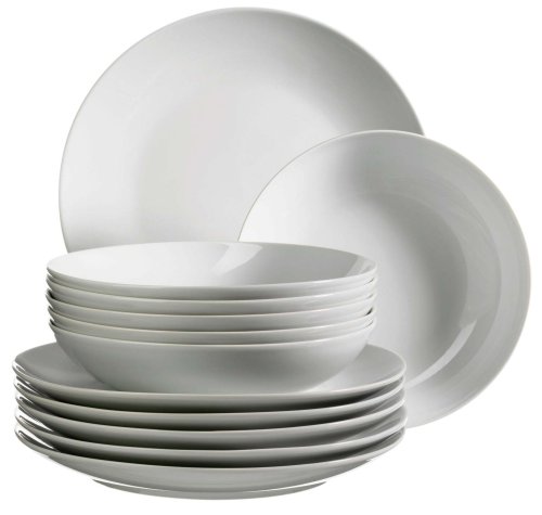 Domestic 920498 Barca Porzellan Tafelservice 12-teilig mit je 6 Teller tief und flach