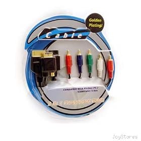 4 in 1 Universal Component Cable for Playstation 2 PS2 / GameCube GC / Nintendo 64 N64 / XBOX Gold Plated 6 ft