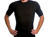 Beach Depot UPF 50+ Men's Short Sleeve Rash Guard Shirt - Black XXL