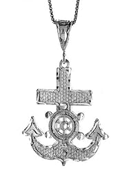Sterling Silver Mariners Cross Pendant, 1 3/8 inch