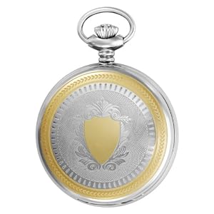 Charles Hubert Stainless Steel Two Tone Automatic Self Wind Pocket Watch