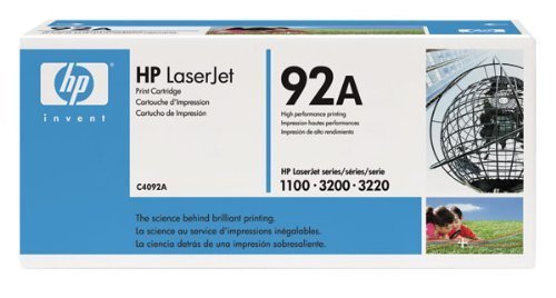 1 X Hewlett Packard HP 92A LaserJet 1100, 3200 Series Ultraprecise Print Cartridge (2,500 Yield) , Part Number C4092A