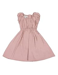 Girls Cotton Pleated Bateau Neck Sleeveless  Dress