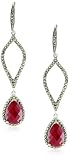 Judith Jack Red Corundum Drop Earrings