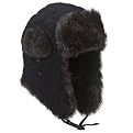 Men's Quilted Nylon Trapper Hat - Black
