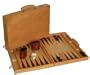 Heirloom Gift Bazaar 18 Inch Oak Wood Attache Backgammon Set