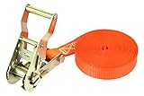 uxcell ラチェット式 ベルト荷締機 固定引き締めるセット 5M x 25mm サイズ　オレンジ　1個