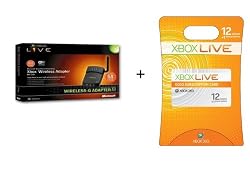 Xbox 360 Wireless Adapter MN-740 Plus 12 month xbox Live Gold Card Bundle