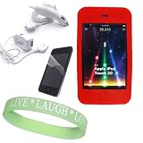 Brand New 4-1 Bundle For Ipod Touch 2nd Generation includes: Red Silicone Skin + Car Charger + USB Data Sync Cable + Live*Laugh*Love Wrist Band!!!