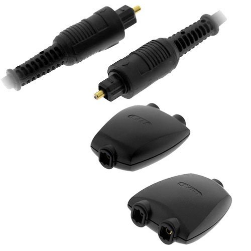 Click To GTMax 3 Optical Toslink Male to Male Fiber Optic Gold Plated Cable - 6 feet + Optical Toslink Splitter Adapter - 1 In 2 Out Details... GTMax 3 Optical Toslink Male to Male Fiber Optic Gold Plated Cable - 6 feet + Optical Toslink Splitter Adapter - 1 In 2 Out