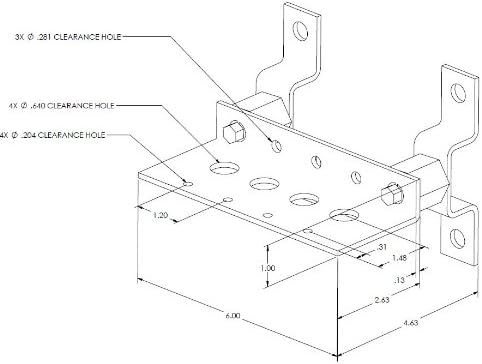 Wall Mounted Arrestor 8 Gang Tin Plated Copper Ground Bar Kit- SPCABPP125311-T-KT1- Thickness .125" Width 2.5" Length 10.75"