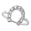 14K White Gold Horseshoe Diamond Ring - 0.22 Ct.