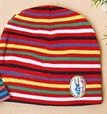 ベビー 帽子 春夏 ボーダー ニット帽 新生児 帽子 キッズ 帽子 子供用 khb-019 (レッド)