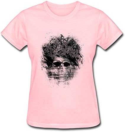 FACAI Women's Faded Beauty Cotton O Neck Short Sleeve T-Shirt Tee Pink M