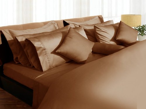 500 Thread Count Egyptian Cotton Sateen Extra Deep Pocket 6-Piece Sheet Set King Cafe