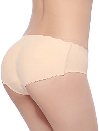 THANKSET Lady's Sponge Padded Seamless Butt Hip Enhancer Shaper Panties Nude