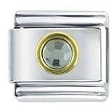 Circle April Diamond Color Bith Date Birthstone Italian Charm