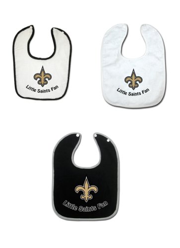 New Orleans Saints 3 Pack Snap Bib Set