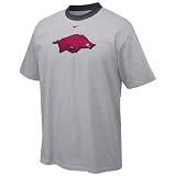 Nike Arkansas Razorbacks Ash Contrast Neck Logo T-shirt
