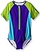 Speedo Girls' Short Sleeve Zip 1 Piece