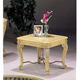 End Table Traditional Style Antique White Finish
