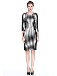 Cotton/Polyester Plaid Print Bodycon Dress/Evening Dress/Prom Dress/Party Dress/Wedding Dress/Midi Dress 